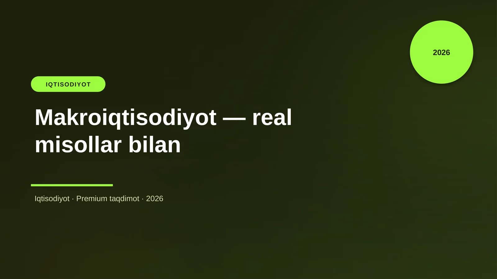 Makroiqtisodiyot — real misollar bilan