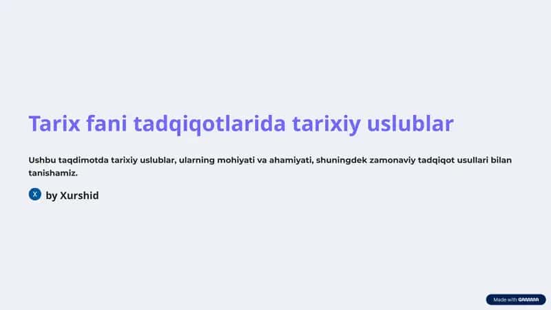 Tarixiy uslublar