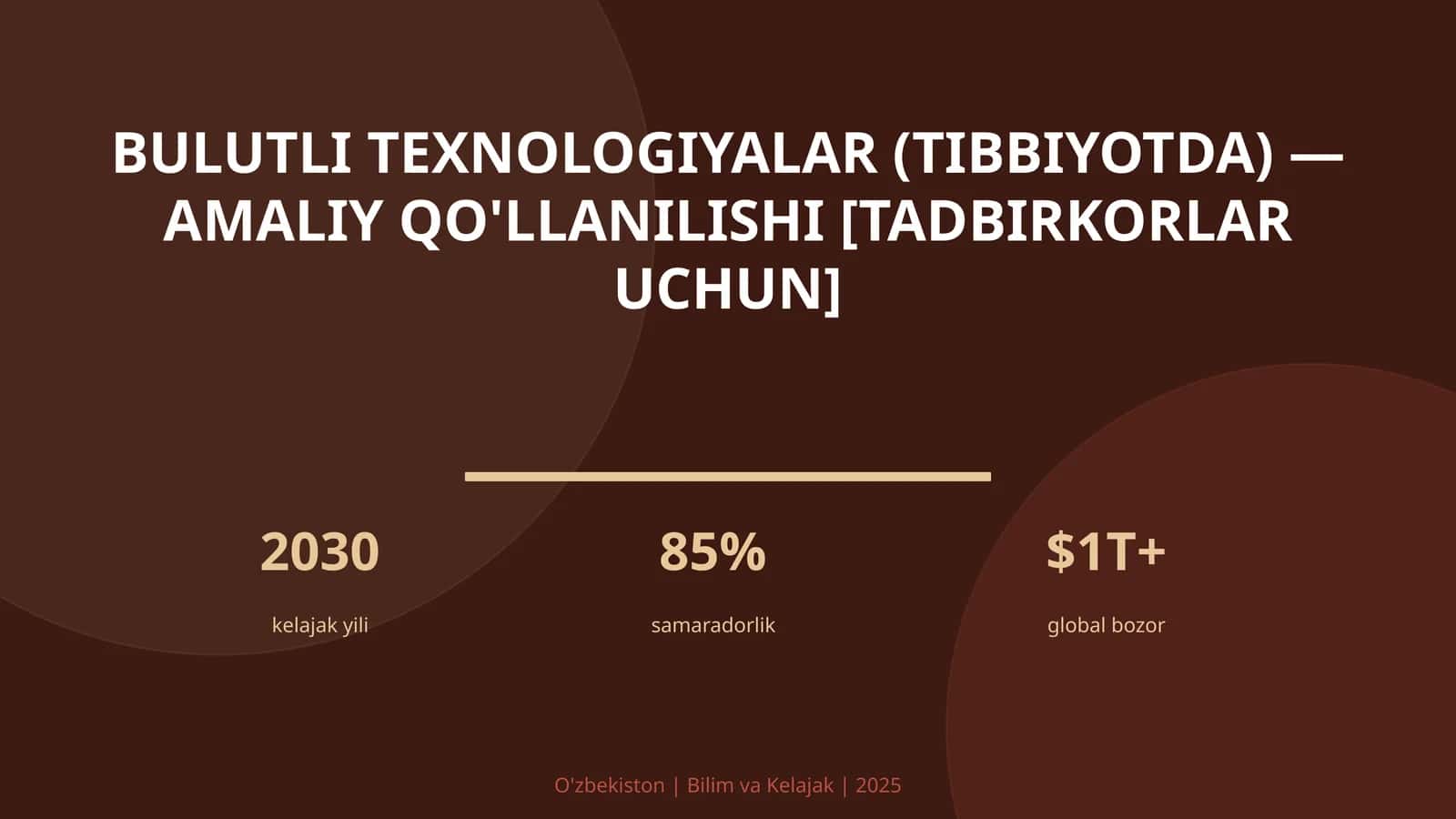 Bulutli texnologiyalar (tibbiyotda) - amaliy qo'llanilishi [tadbirkorlar uchun]