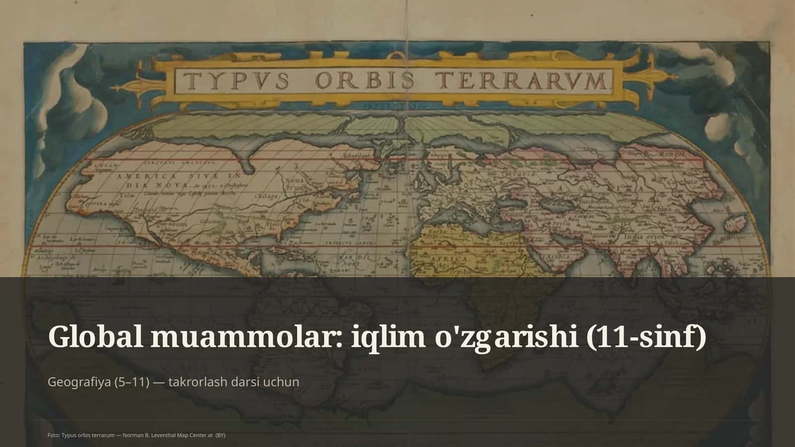 Global muammolar: iqlim o'zgarishi (11-sinf)