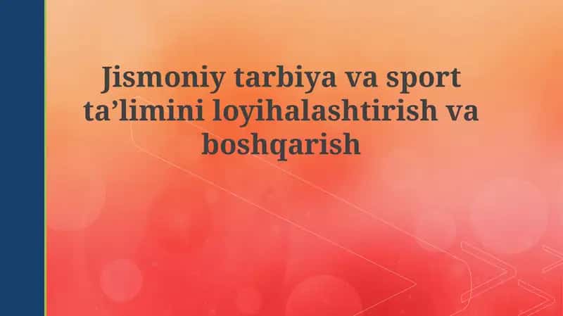 Jismoniy tarbiya va sport tahlili