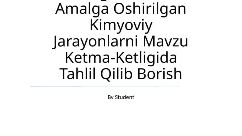 Kimyo Labaratoriya Mashgʻulotlari