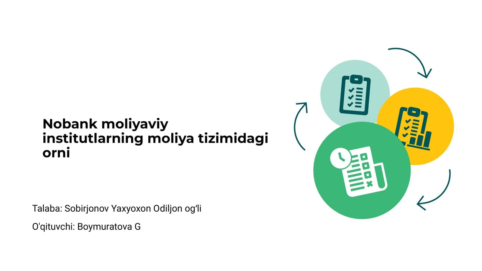 Nobank moliyaviy institutlarning tushunchasi