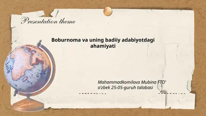 Boburnoma va uning badiiy adabiyotdagi ahamiyati