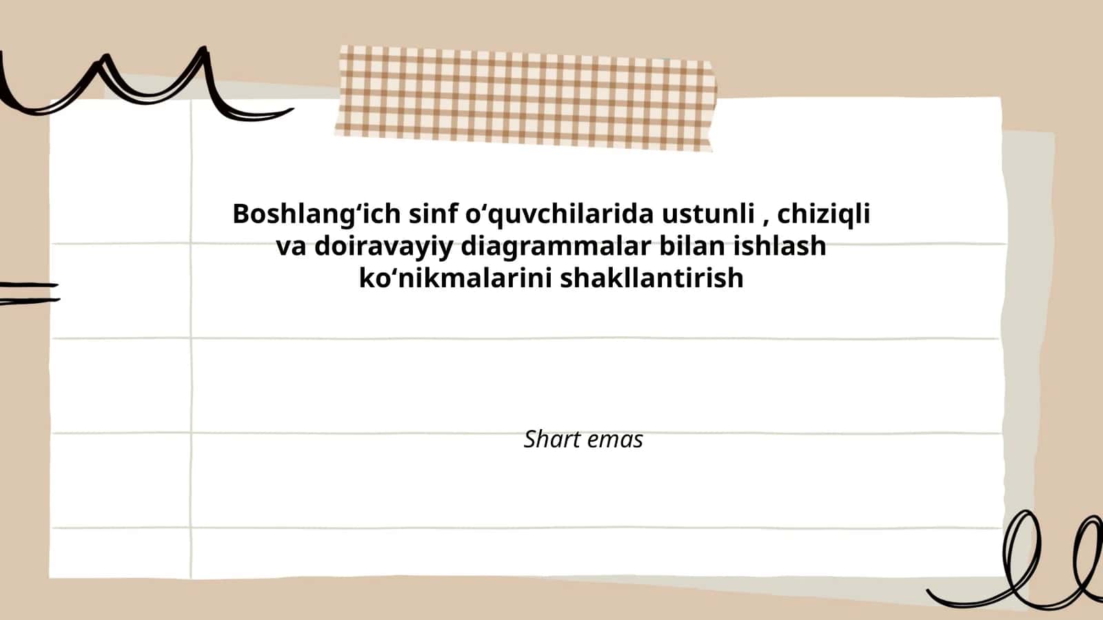Boshlangʻich sinf ustunli, chiziqli, va doiravayiy diagrammalar