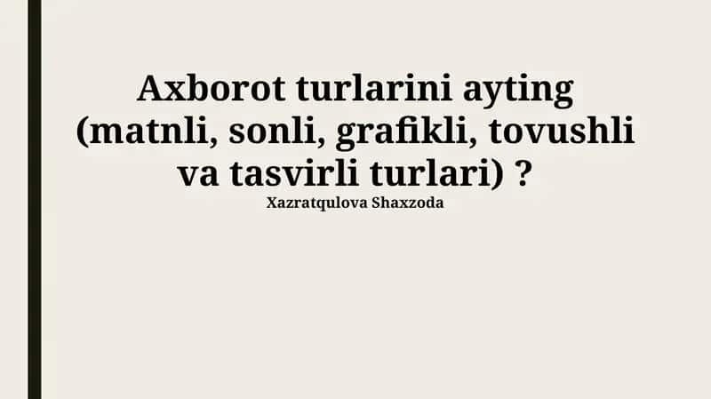 Matnli Ma'lumotlar