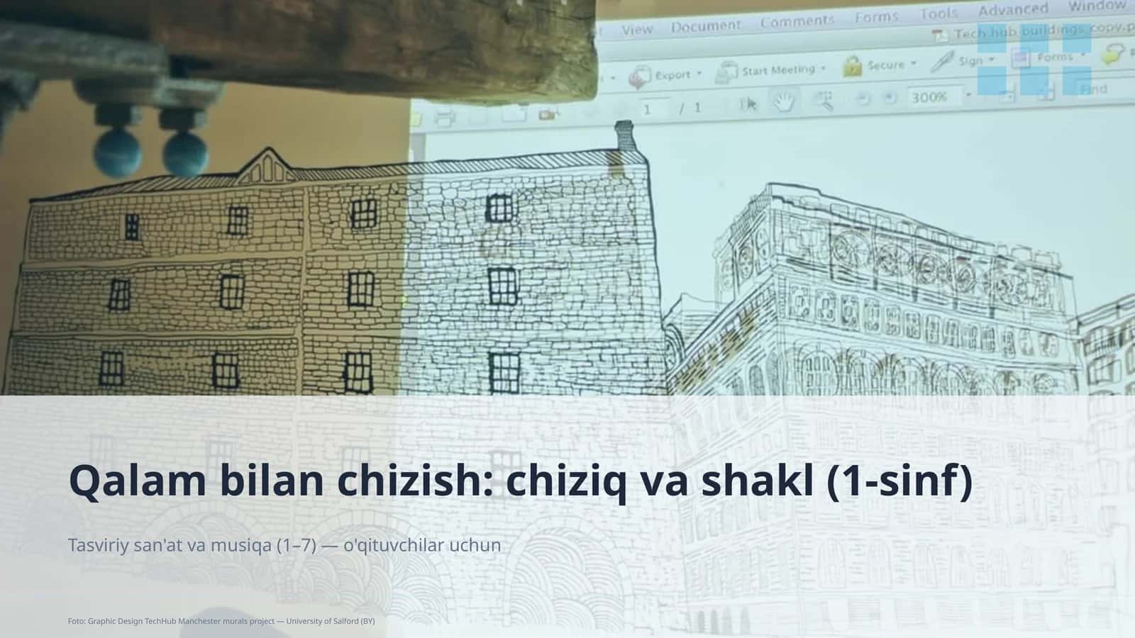 Qalam bilan chizish: chiziq va shakl (1-sinf)