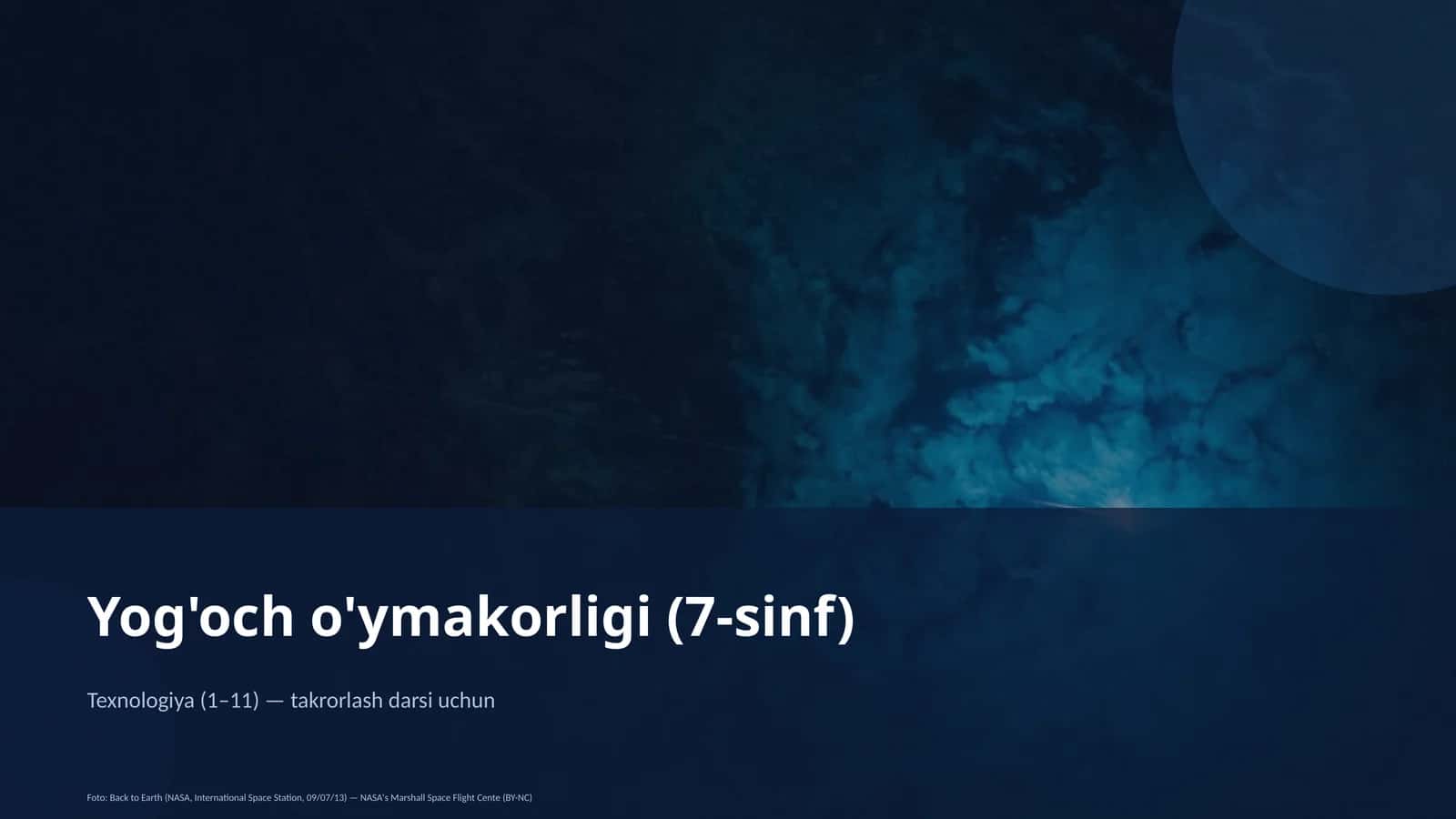 Yog'och o'ymakorligi (7-sinf)
