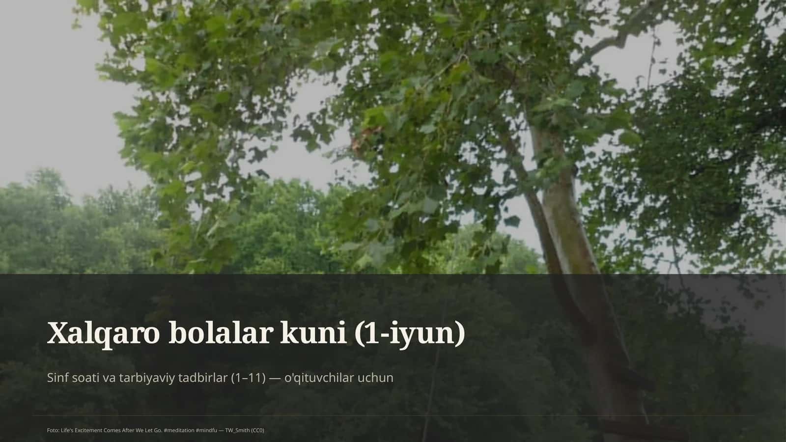 Sinf soati va tarbiyaviy tadbirlar (1–11) — o'qituvchilar uchun