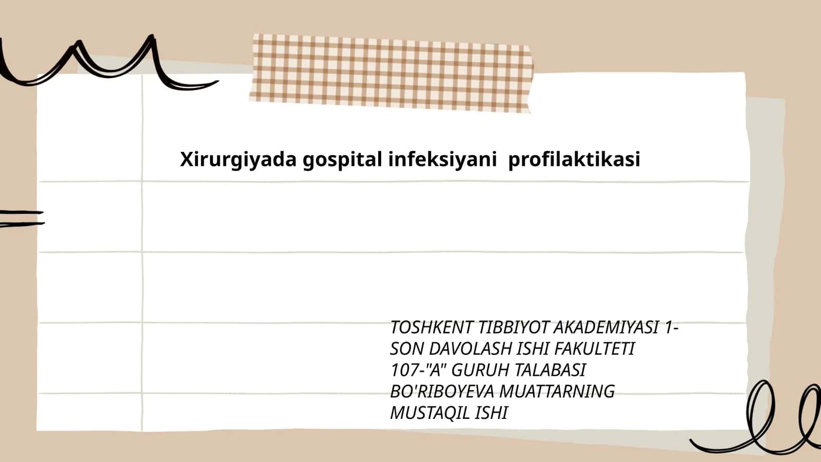 Xirurgiyada gospital infeksiyani profilaktikasi