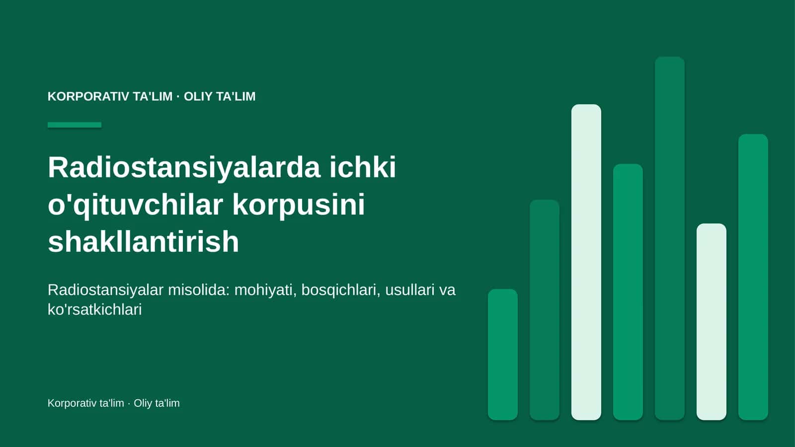 radiostansiyalarda ichki o'qituvchilar korpusini shakllantirish 8873