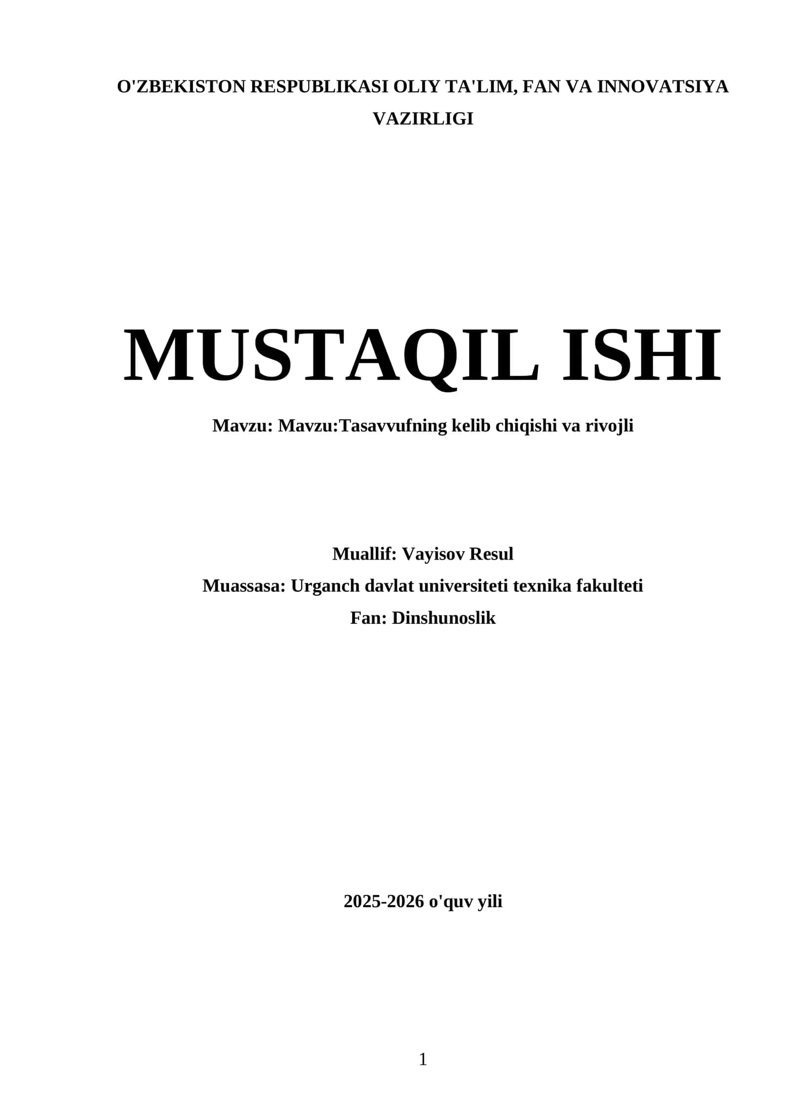 Tasavvufning kelib chiqishi va rivojli
