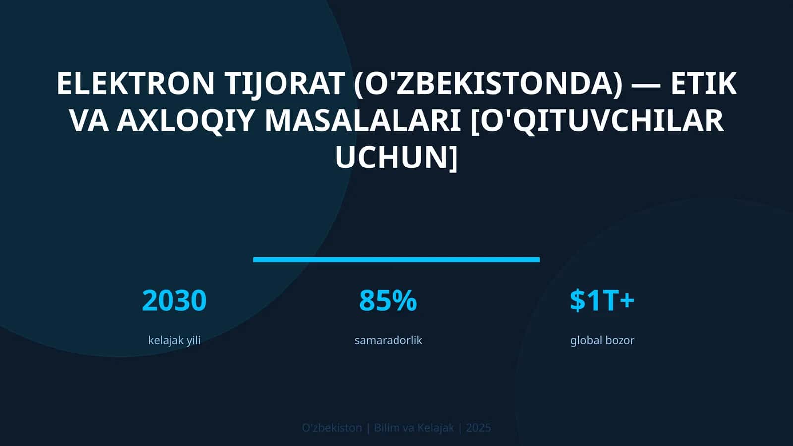 Elektron tijorat (O'zbekistonda) — etik va axloqiy masalalari [o'qituvchilar uchun]