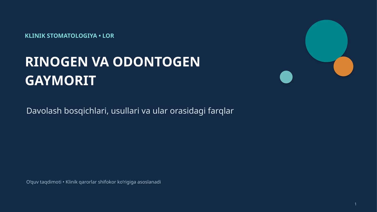 Rinogen va odontogen gaymorit davolash diagnostikasi