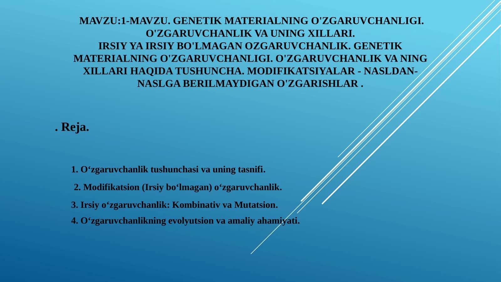Genetik materialning o'zgaruvchanligi