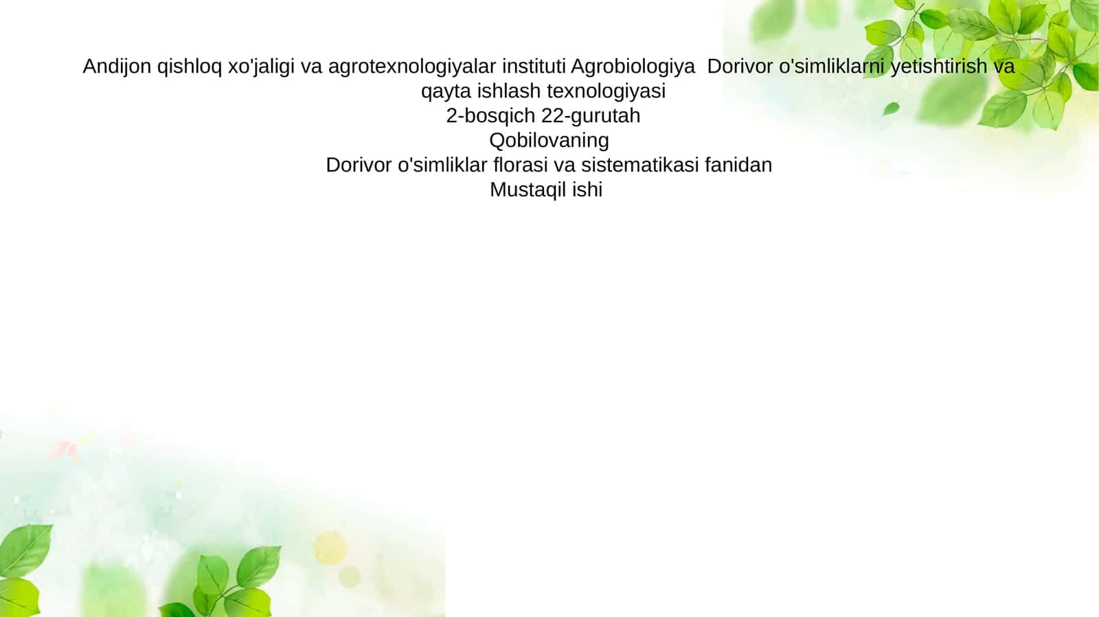 Torondoshlar(Polygonaceae) oilasi