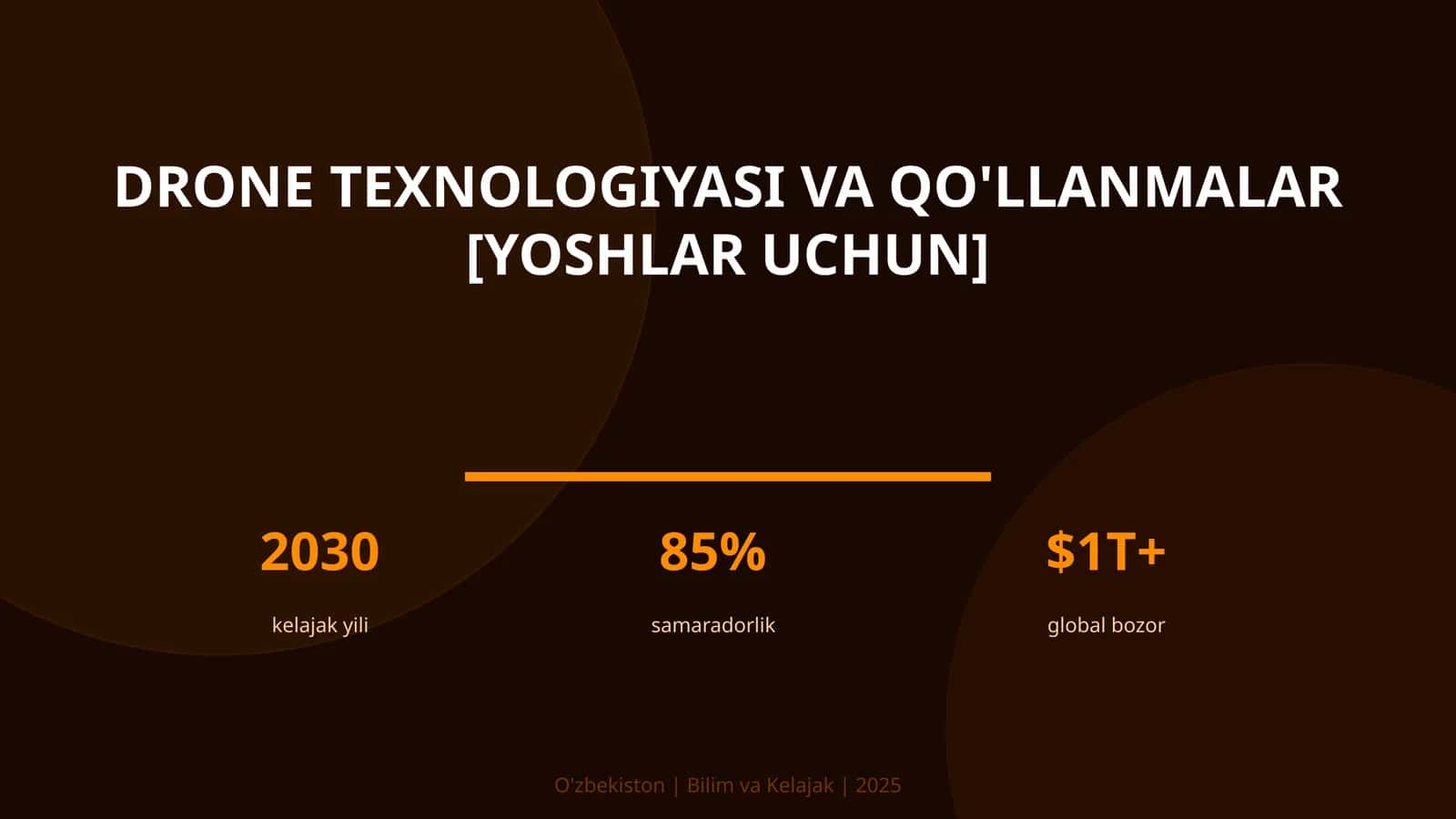 Drone texnologiyasi va qo'llanmalar [yoshlar uchun]