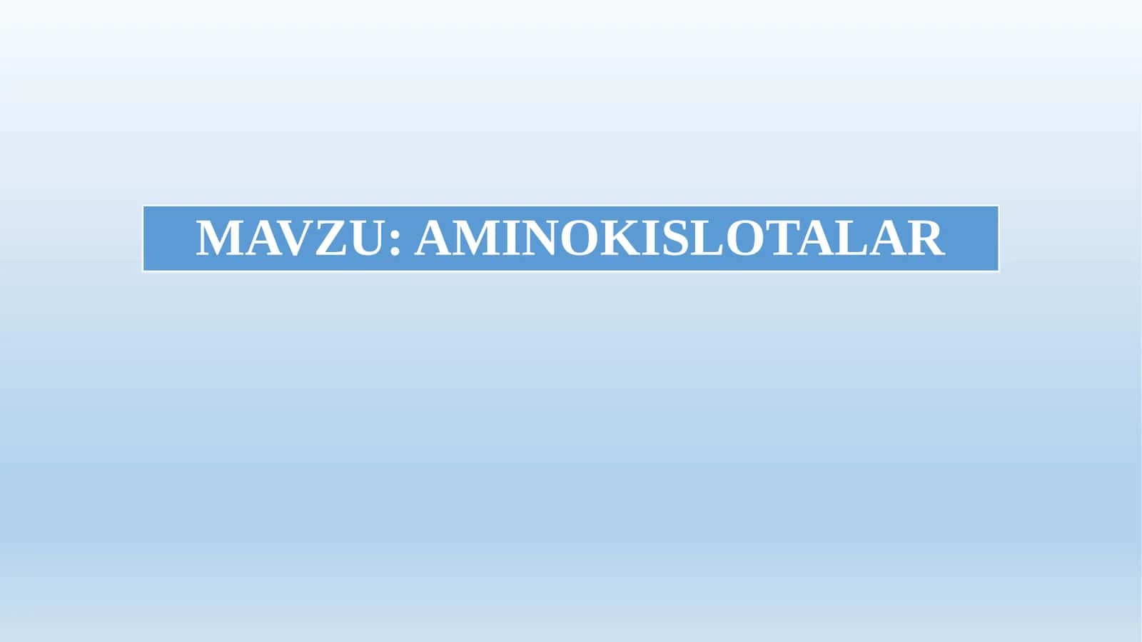 AMINOKISLOTALAR