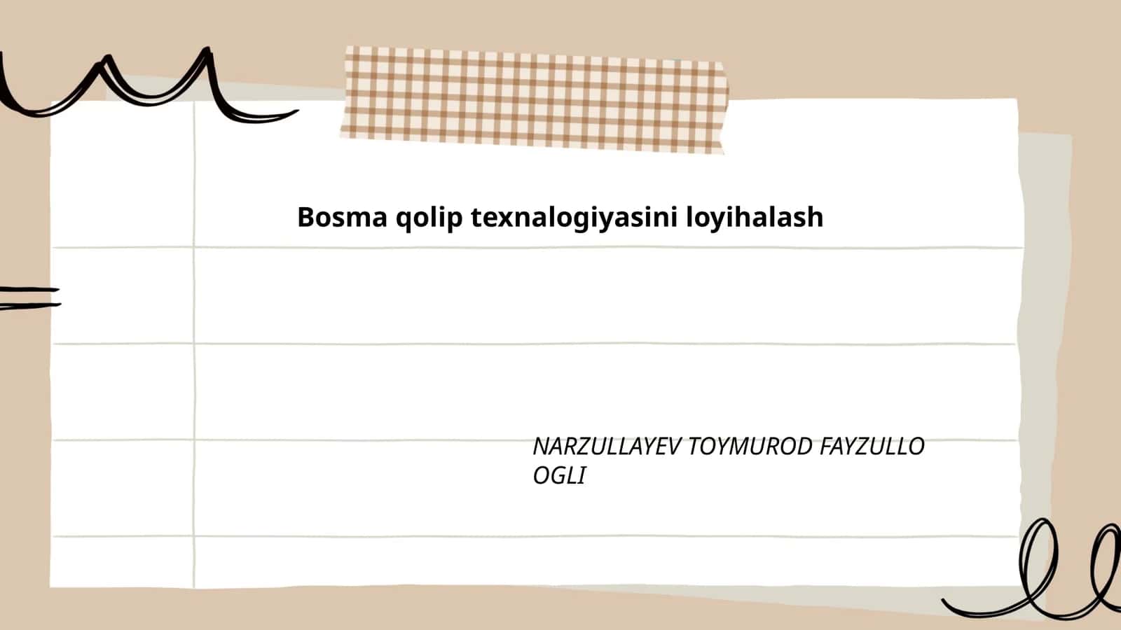 Bosma qolip texnalogiyasini loyihalash