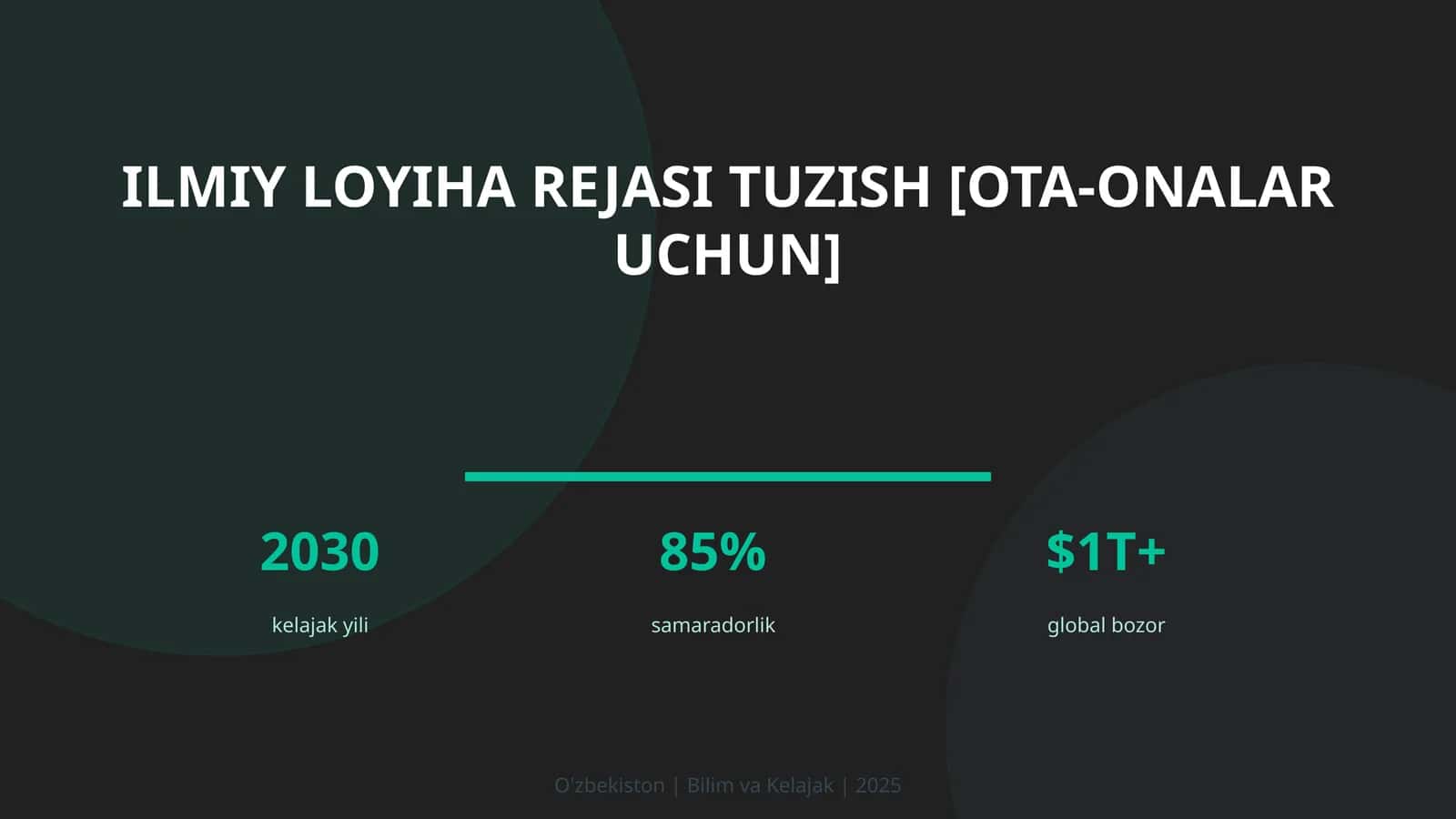 Ilmiy loyiha rejasi tuzish [ota-onalar uchun]