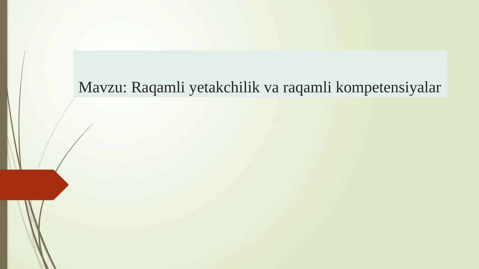 Raqamli yetakchilik va raqamli kompetensiyalar