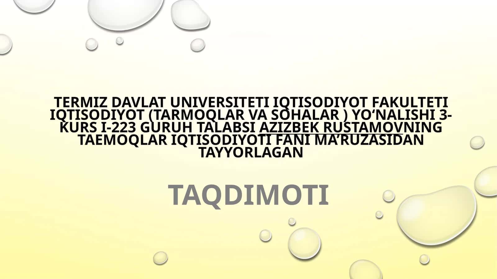 Rossiya Federatsiyasi iqtisodiyotining tarmoqlari bo'yicha tahlil
