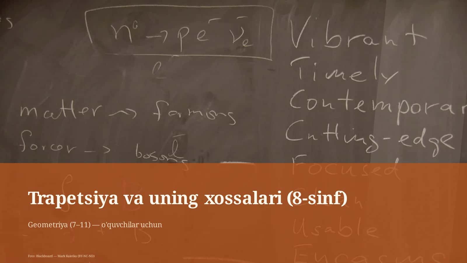 Trapetsiya va uning xossalari (8-sinf)