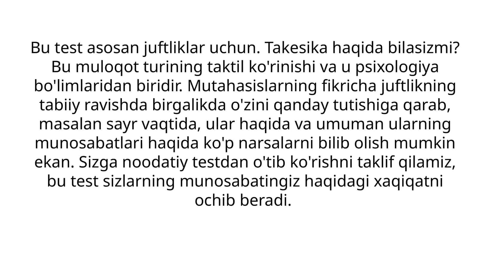 RASMDAGI QAYSI JUFTLIKNING BIR-BIRIGA BO'LGAN ILIQ MUNOSABATI, SIZNING JUFTLIGINGIZGA O'XSHAYDI?