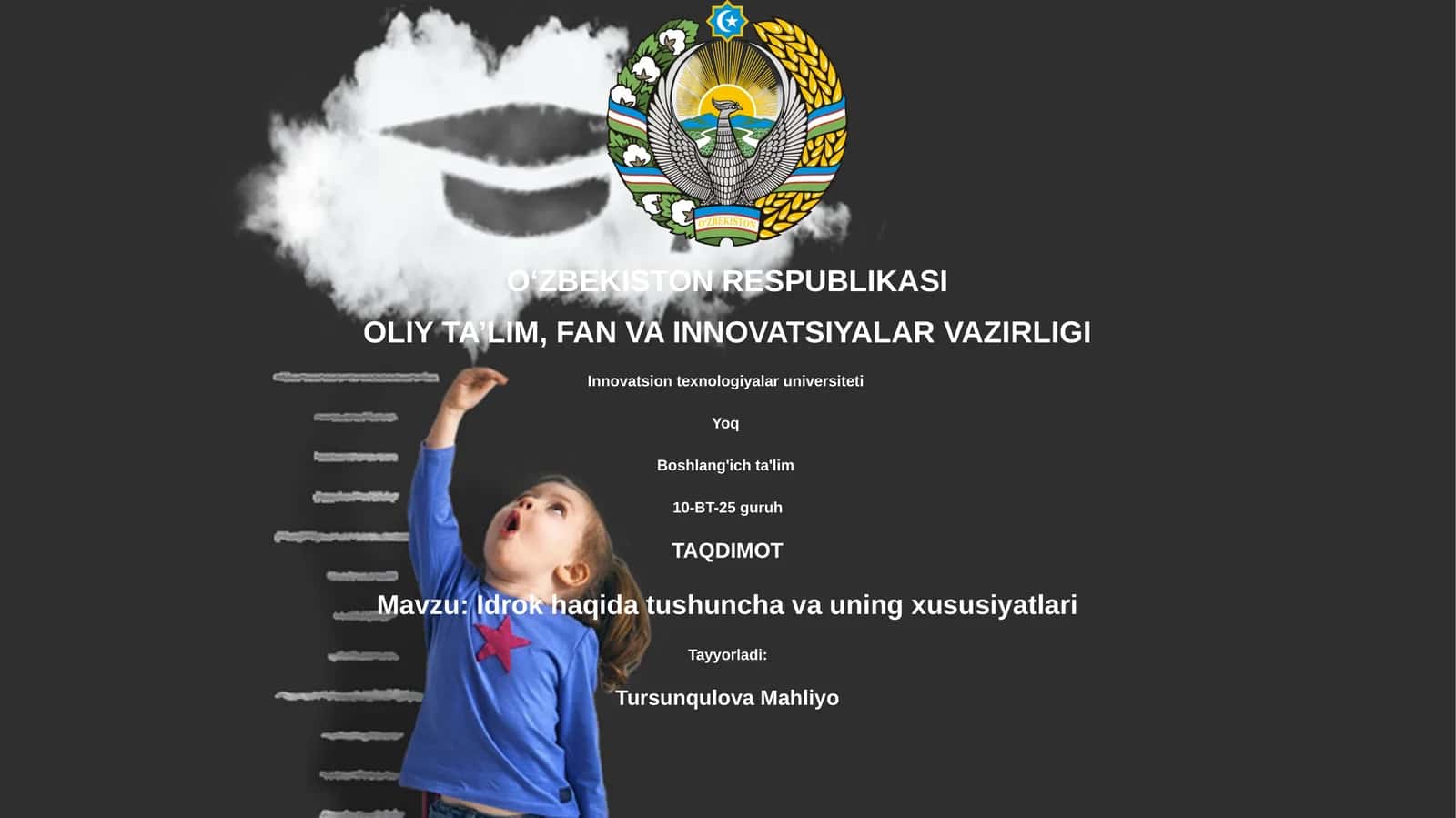 Idrok haqida tushuncha va uning xususiyatlari