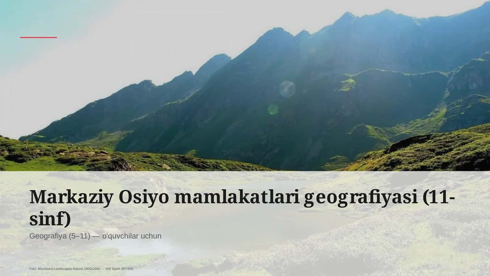 Markaziy Osiyo mamlakatlari geografiyasi (11-sinf)