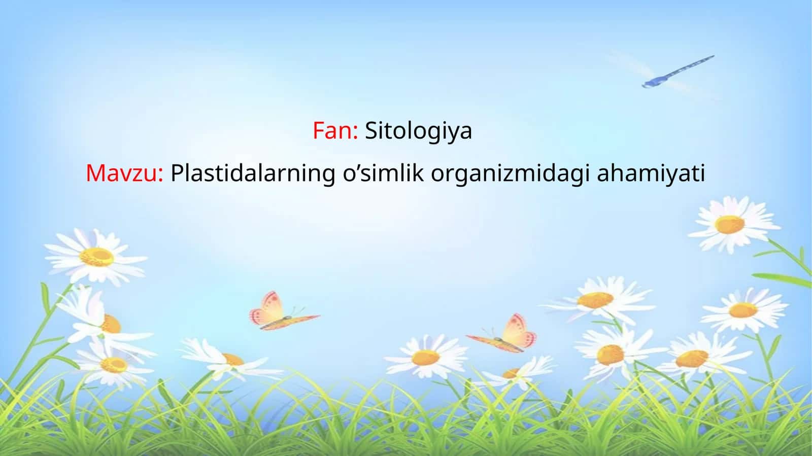 Plastidalarning o’simlik organizmidagi ahamiyati