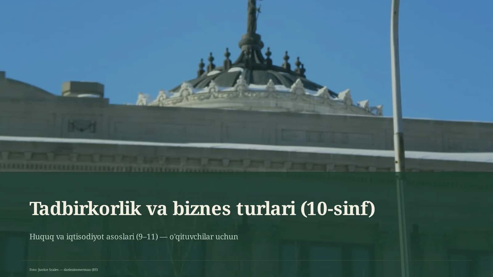 Tadbirkorlik va biznes turlari (10-sinf)