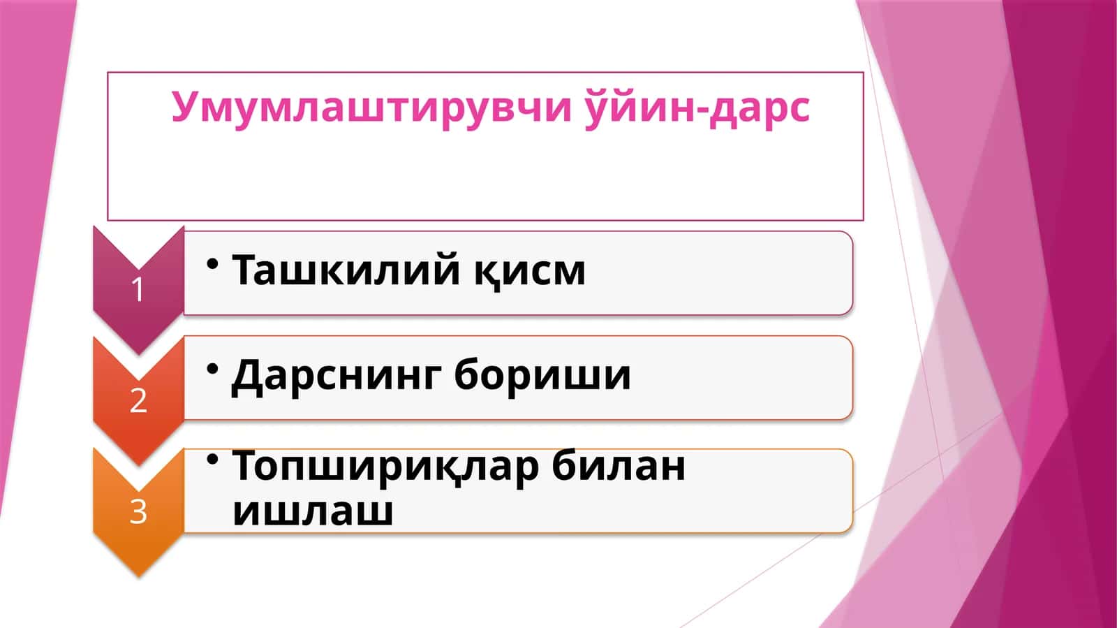 ЭҲМ дастурий таъминоти ва Операцион системалар мавzusida умумлаштирувчи ўйин-дарс ва тадбир ишланмаси