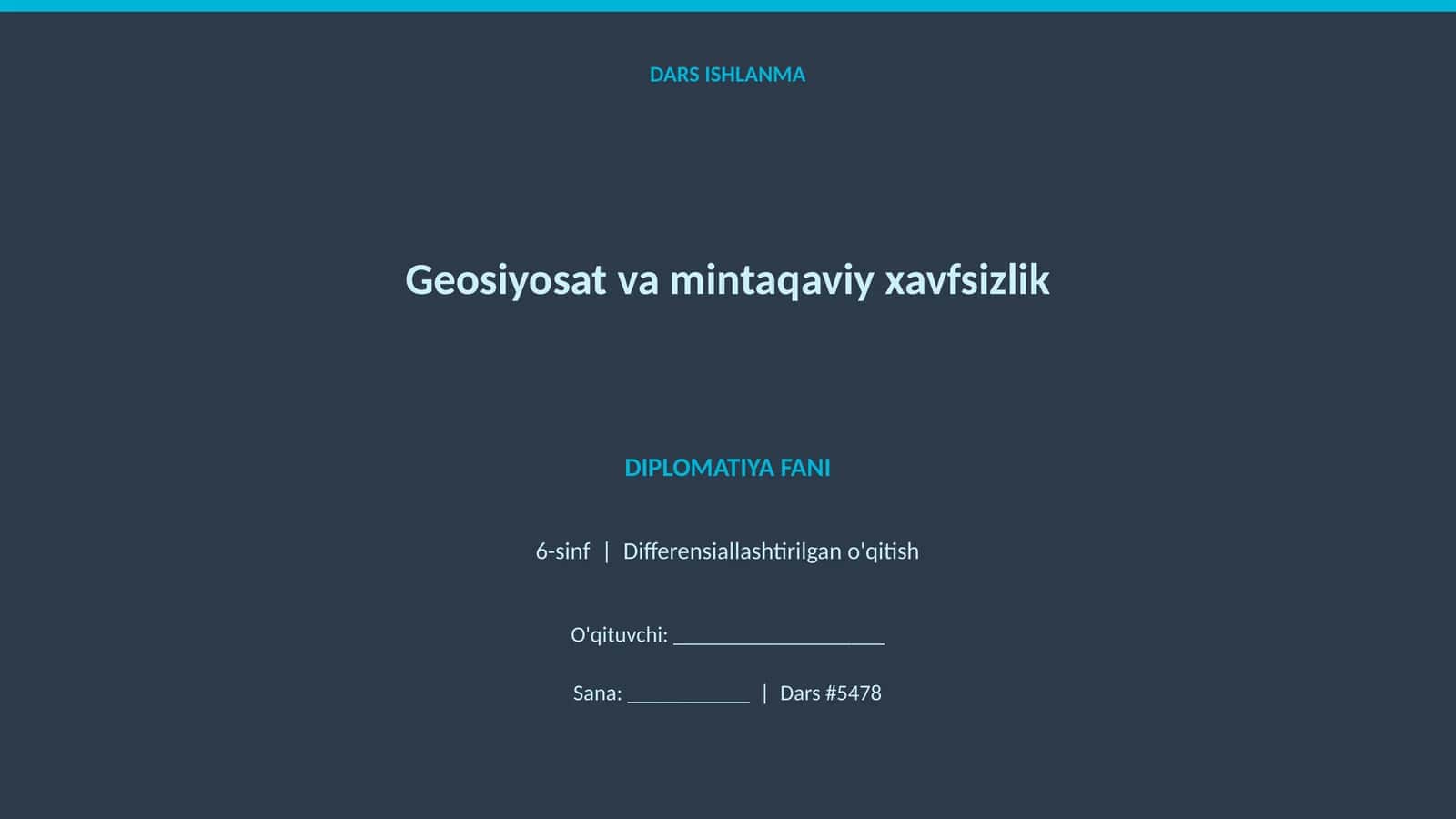 Geosiyosat va mintaqaviy xavfsizlik