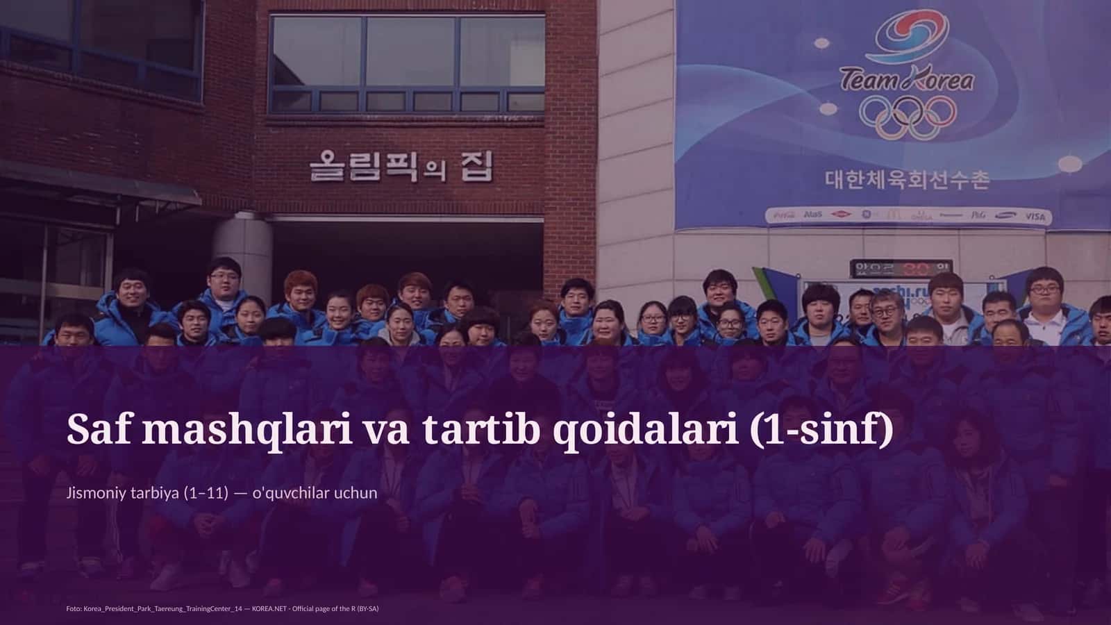 Saf mashqlari va tartib qoidalari (1-sinf)