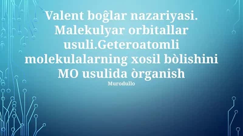 Valent bog'lar nazariyasi