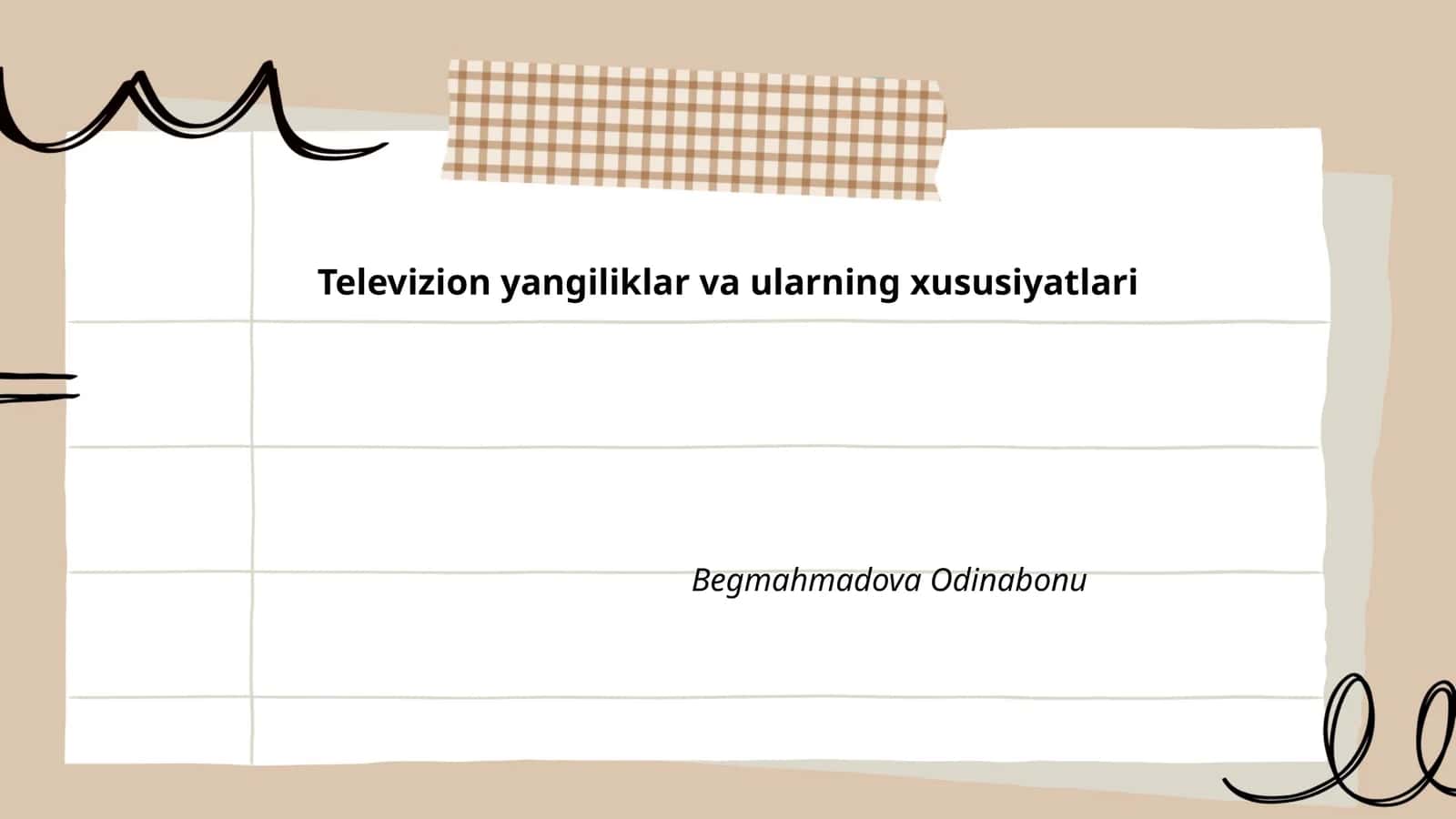 Televizion yangiliklar va ularning xususiyatlari