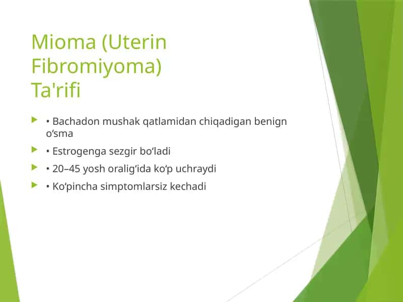 Mioma (Uterin Fibromiyoma)
