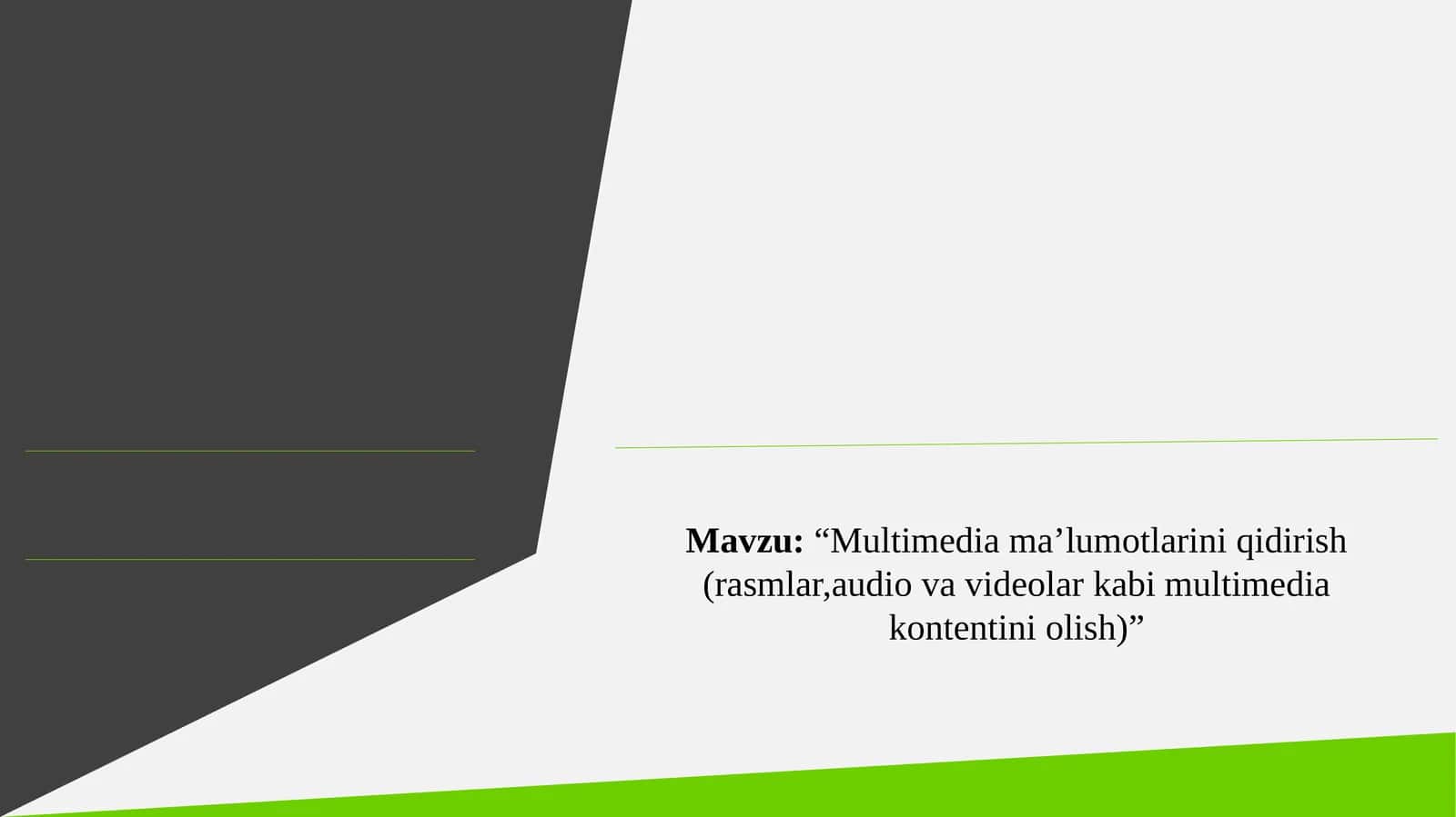 Multimedia maʼlumotlarini qidirish (rasmlar,audio va videolar kabi multimedia kontentini olish)
