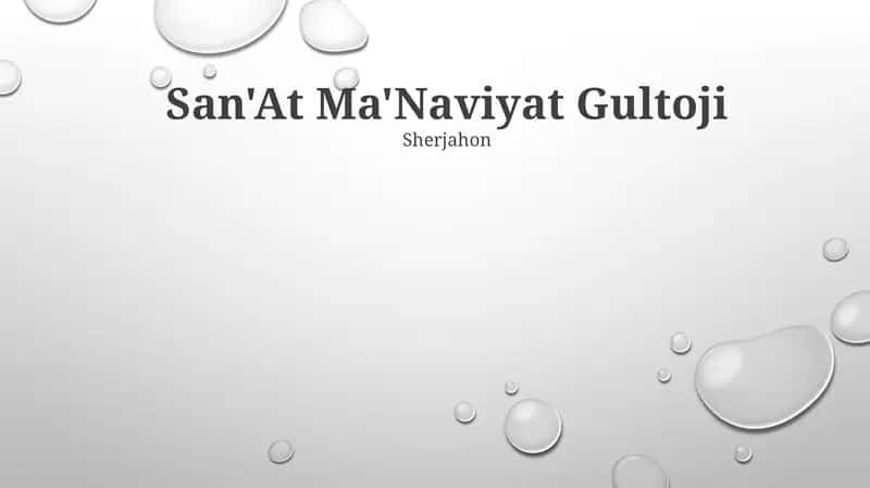 San'At Ma'Naviyat Gultoji