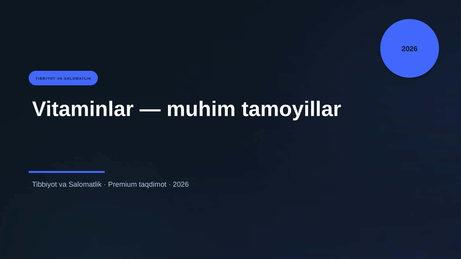 Vitaminlar — muhim tamoyillar