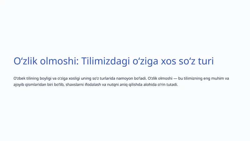Oʻzlik olmoshi
