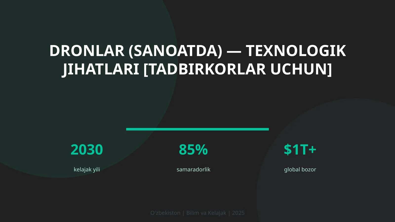 Dronlar (sanoatda) — texnologik jihatlari [tadbirkorlar uchun]