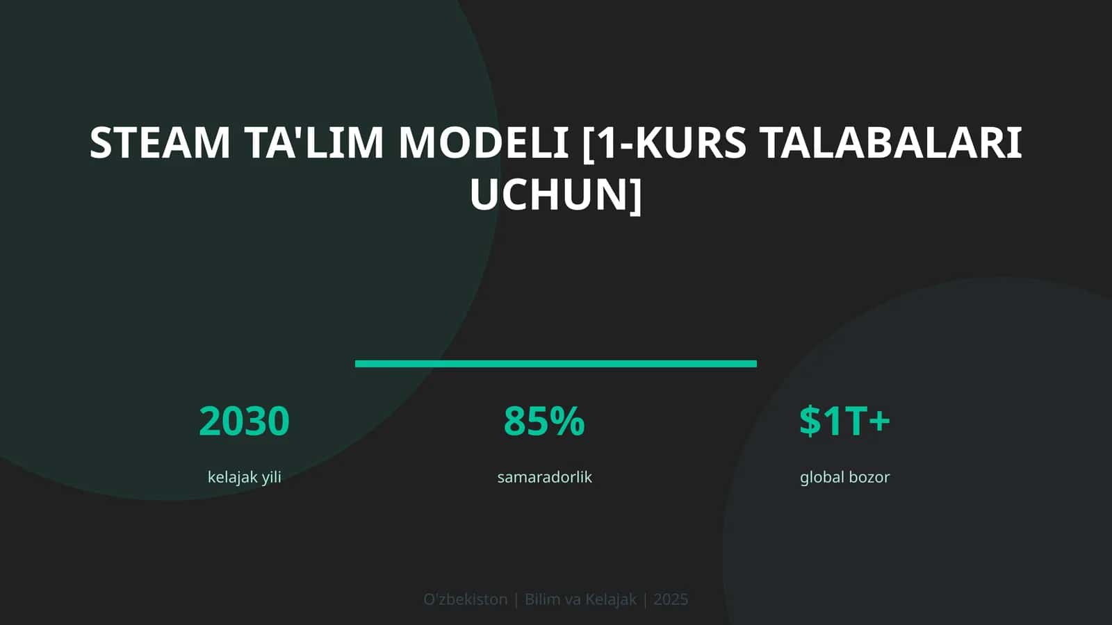 STEAM TA'LIM MODELI [1-KURS TALABALARI UCHUN]