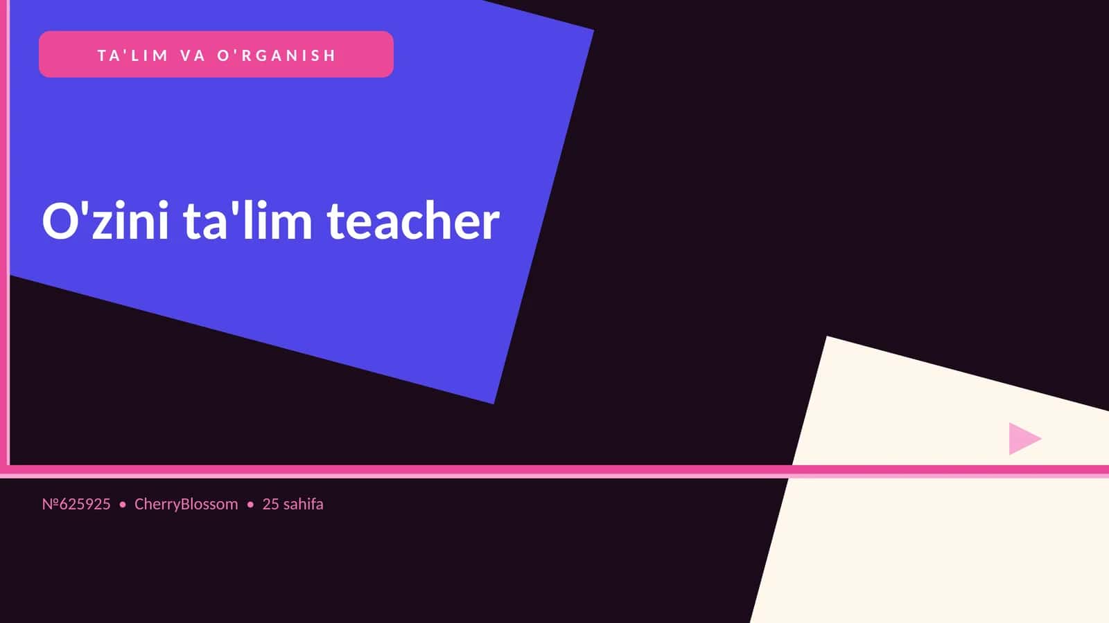 O'zini ta'lim teacher
