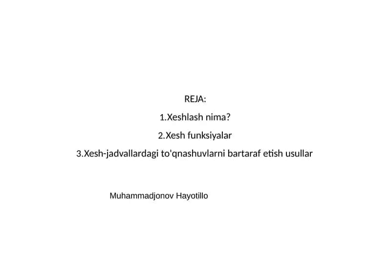 Xeshlash