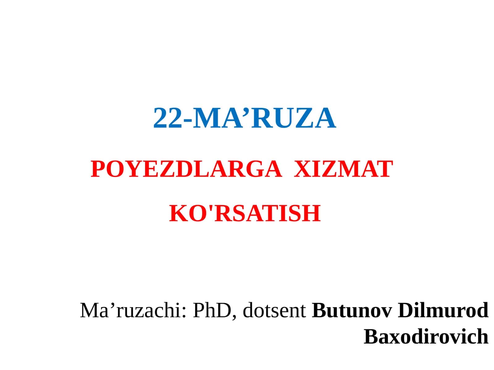 poyezdlarga xizmat koʻrsatish 1