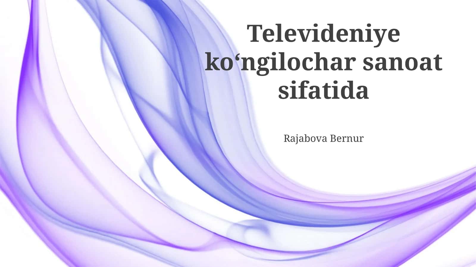 Televideniye koʻngilochar sanoat sifatida