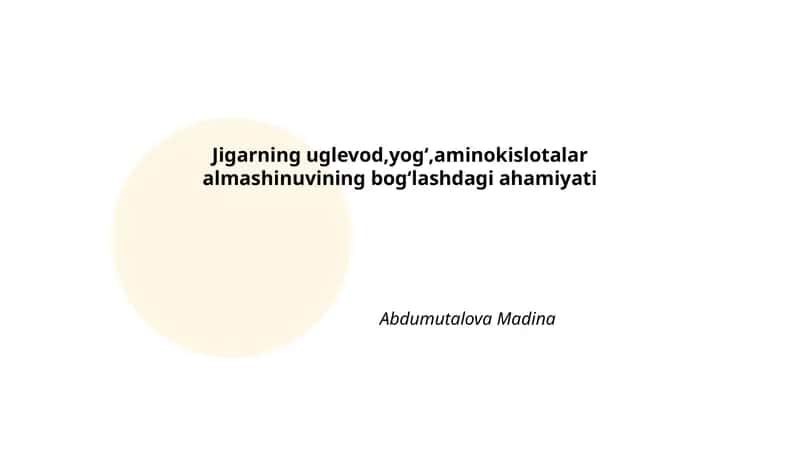 Uglevodlar almashinuvining biologik ahamiyati