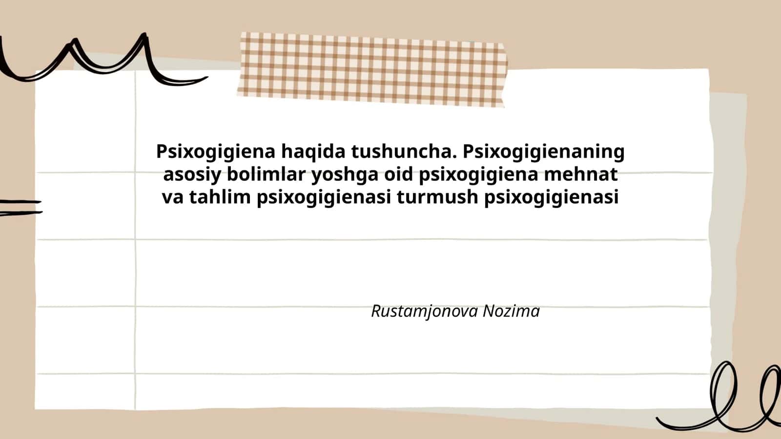 Psixogigiena haqida tushuncha